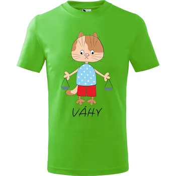 Chlapecké oblečení Dětské tričko Zvěrokruh kočky Váhy Velikost: 158/12 let, Barva trička: Apple green