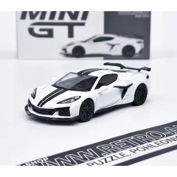 autíčko Chevrolet Corvette Z06 2023 RHD Artic White - Mini GT 1:64