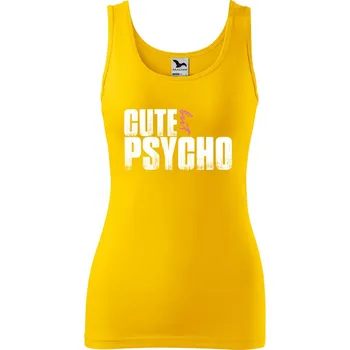 Dámské tílko s potiskem Cute but psycho Velikost: L, Barva: Žlutá