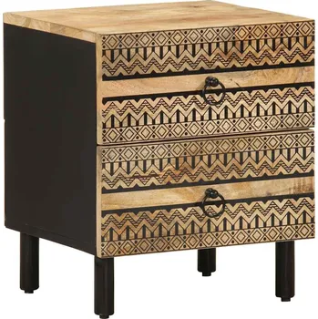 Noční stolek vidaXL Noční stolek černý 40 x 33,5 x 46 cm masivní hrubý mangovník