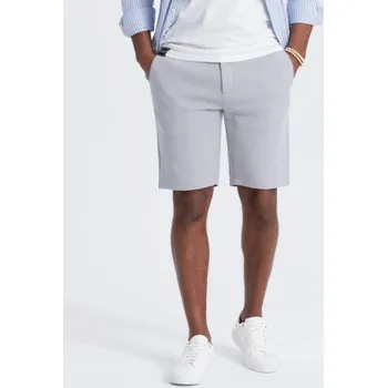 Ombre Clothing Šedé kraťasy ze strukturovaného úpletu V4 SRCS-0126