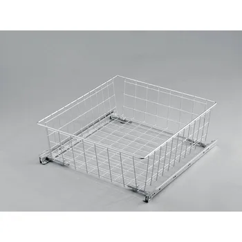 Drátěná police Výsuvný šatní koš BÍLÝ v.210mm š.korpusu 600-650mm (Výsuvný šatní koš BÍLÝ v.210mm š.korpusu 600-650mm rolničkové výsuvy jsou součástí)