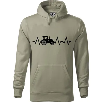 Pánská mikina Pánská mikina s potiskem Tep traktor Velikost (muž): 3XL, Vyberte barvu: Světlá khaki