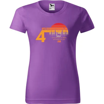 Dámské tričko Dámské tričko s potiskem 40 let myslivost Barva trička: Fialová - 64, Velikost: XL
