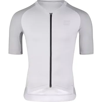 Cyklistické oblečení dres FORCE SCRIPT kr. rukáv, světle šedý XXL