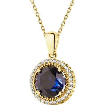 Přívěsek Zlatý přívěsek se syntetickými korundy a zirkony - AP541-3213