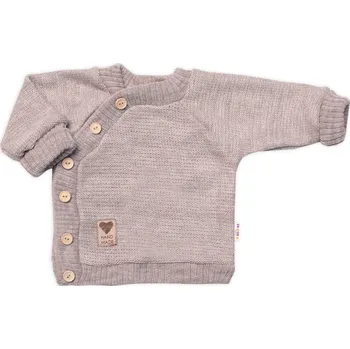 Kojenecké oblečení Baby Nellys Pletený svetřík s knoflíčky, zap. bokem, béžový,56/62