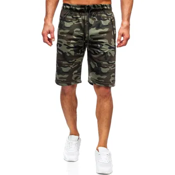 Oblečení a móda Khaki pánské maskáčové teplákové kraťasy Bolf JX865 - 2XL