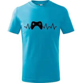 Chlapecké oblečení Dětské tričko s potiskem Tep gaming Velikost: 146/10 let, Barva trička: Tyrkysová