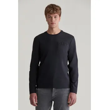 TRIČKO GANT EMBOSSED LS TSHIRT BLACK