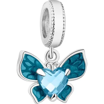 Přívěsek Stříbrný přívěsek Beads se zirkony a smaltem - motýl - AP540-0878