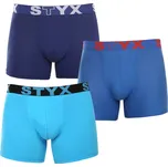 Styx 3PACK pánské boxerky long sportovní guma vícebarevné (3U96789) M