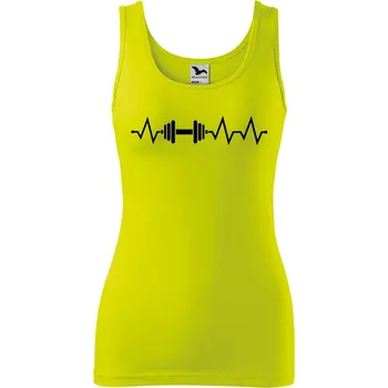 Dámské tílko s potiskem Tep činka Velikost: XS, Barva: Limetková