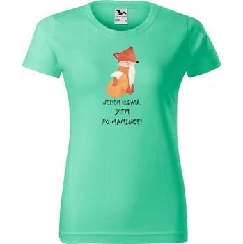 Dámské tričko Dámské tričko s potiskem Liška Barva trička: Mátová - 95, Velikost: M