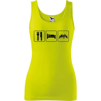 Dámské oblečení Dámské tílko s potiskem Život v přírodě Velikost: S, Barva: Limetková