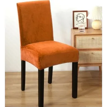 Potah na židli Elastický plyšový potah na židli Royal Plush Barva: Oranžová