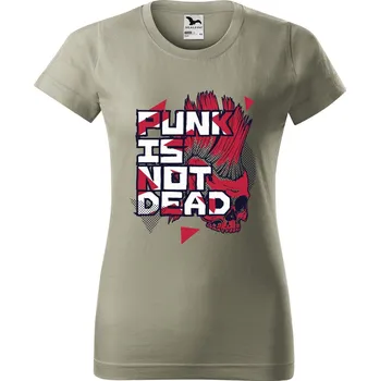 Dámské tričko Dámské tričko s potiskem Punk Barva trička: Světlá khaki - 28, Velikost: S