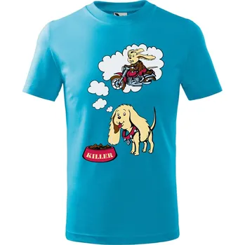 Dětské tričko s potiskem Psí sen Velikost: 146/10 let, Barva trička: Tyrkysová