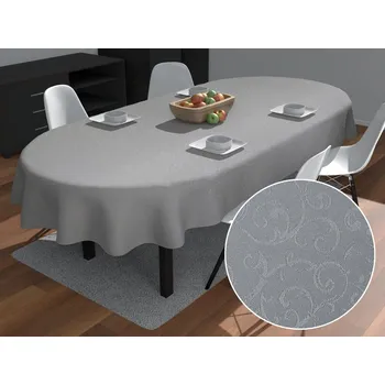ubrus Teflonový oválný ubrus TF-086 Ornamenty na šedém 50x100 cm