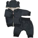 Z&Z Stylová prošívaná bunda s kapucí + kalhoty - černá, vel. 68/74