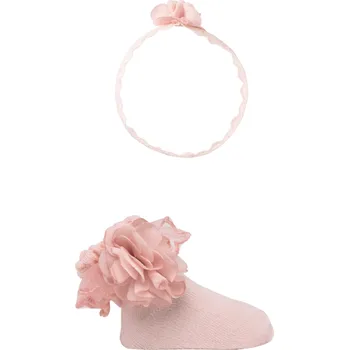 Kojenecký overall MAYORAL dívčí set ponožky s čelenkou růžová vel. 70 cm