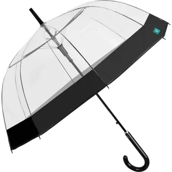 Deštník PERLETTI Dámský automatický deštník BLACK BORDER Transparent, 26214