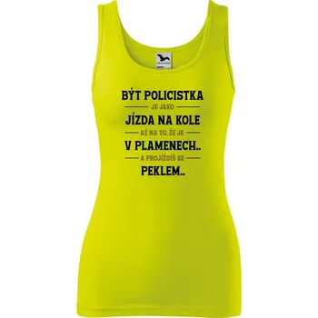 Dámské tílko s potiskem Být policistka Velikost: M, Barva: Limetková