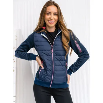 Dámská větrovka Tmavě modrá dámská prošívaná přechodová bunda s kapucí Bolf KSW4001A1 - L
