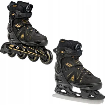 Kolečkové brusle Raven Pulse PRO Black/Gold EU 43-46, pánský (hokejový) + DÁREK + Doprava ZDARMA