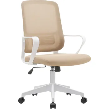 Kancelářské křeslo, béžová/bílá, SALOMO TYP 1