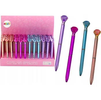 Propiska s diamantem v matné modré barvě, náplň 0.7 mm, mix