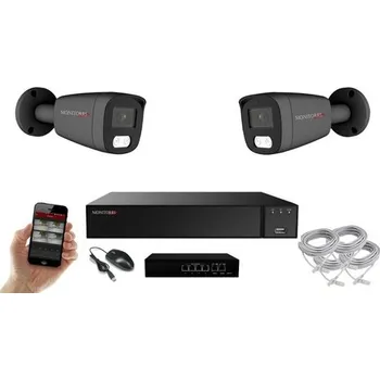 Kompletní kamerový systém MS AI Hybrid light IP 2 kamerový set se switchem 5 Mpix GTube (6144K2B) (Monitorrs Security)
