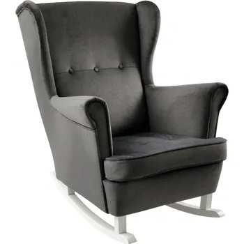 Obývací stěna Houpací křeslo ušák, tmavě šedá/bílá, TEJA