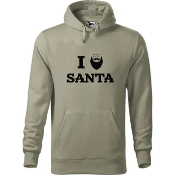 Pánská mikina Pánská mikina s potiskem I love Santa Velikost (muž): 3XL, Vyberte barvu: Světlá khaki