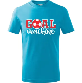 Chlapecké oblečení Dětské tričko s potiskem Goal machine Velikost: 146/10 let, Barva trička: Tyrkysová