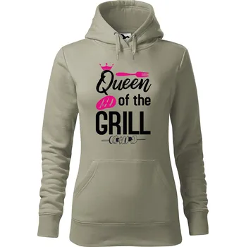 Pánská mikina Dámská mikina Queen of the grill Velikost (žena): M, Vyberte barvu: Světlá khaki