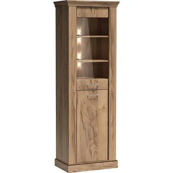 Komoda GOLETA A11 vitrína 2D barva dub kraft zlatý