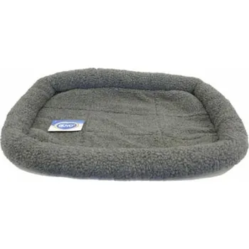 Pelíšek pro psa Duvo+ Pelech šedý SMALL umělá ovčí kůže oválný 60x44cm