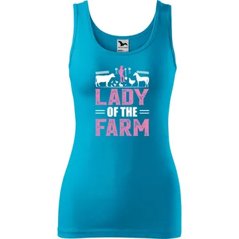 Dámské tílko s potiskem Lady of the farm Velikost: XL, Barva: Tyrkysová