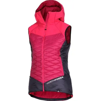 Dámská vesta Dámská skialpová/outdoorová Vesta NORTHFINDER JAVOROVA Primaloft® Gold Cherry Black VE-44451SKP-577 25/26 XL