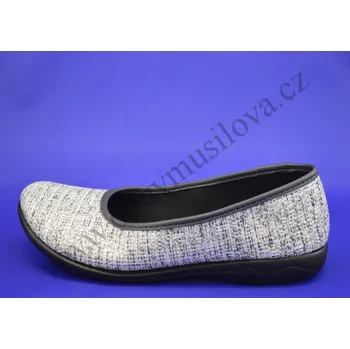 Dámské pantofle Balerínka Rogallo 23030 šedá/stříbrná (Baleriky textil)