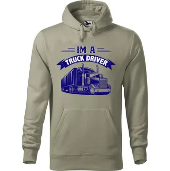 Pánská mikina Pánská mikina s potiskem Truck driver Velikost (muž): 3XL, Vyberte barvu: Světlá khaki