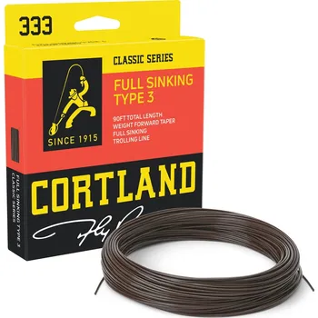 Cortland muškařská šnůra 333 Classic Full Sinking TYPE 3 Brown Fresh/Salt|WF7S 90ft
