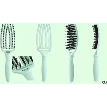 Kosmetika Olivia Garden Fingerbrush Combo Medium Arctic Teal – Profesionální kartáč na vlasy s kančími a nylonovými štětinami