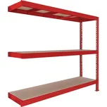 Přístavek k regálu Trestles RNC 2000x1600x600, nosnost 2400 kg, 3 police Barva: červená