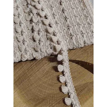 Krajka Bavlněný prýmek šíře 14 mm barva ecru