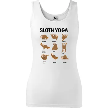 Dámské tílko s potiskem Sloth yoga Velikost: M, Barva: Bílá