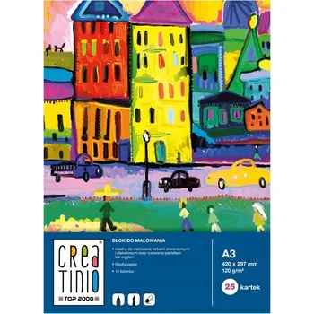 Blok Blok na Kreslení A3, 20 Listů, 120g, Bílý, Bloky na Malování, 10 kusů TOP-2000