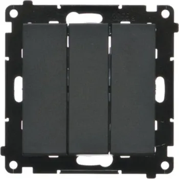 Elektrická zásuvka Tlačítko trojité Simon 55 modul černá matná