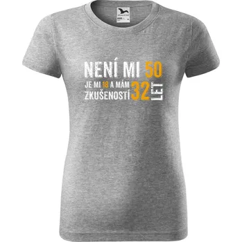 Dámské tričko DOBRÝ TRIKO Dámské tričko 32 let zkušeností Barva: Tmavě šedý melír, Velikost: 3XL